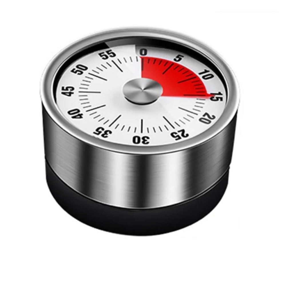 Mechanická kuchynská minútka z nerezovej ocele - biela