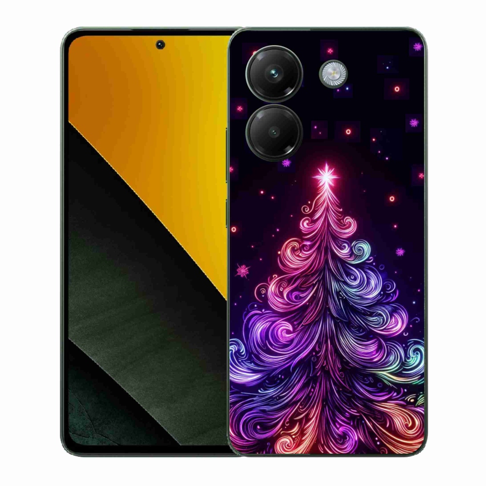 Gélový kryt mmCase na Xiaomi Poco M7 Pro 5G - neónový vianočný stromček 1