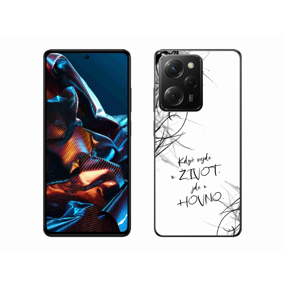 Gélový kryt mmCase na Xiaomi Poco X5 Pro 5G - vtipný text 16 biele pozadie