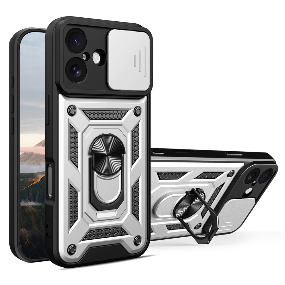Ring odolný kryt na iPhone 17 - strieborný
