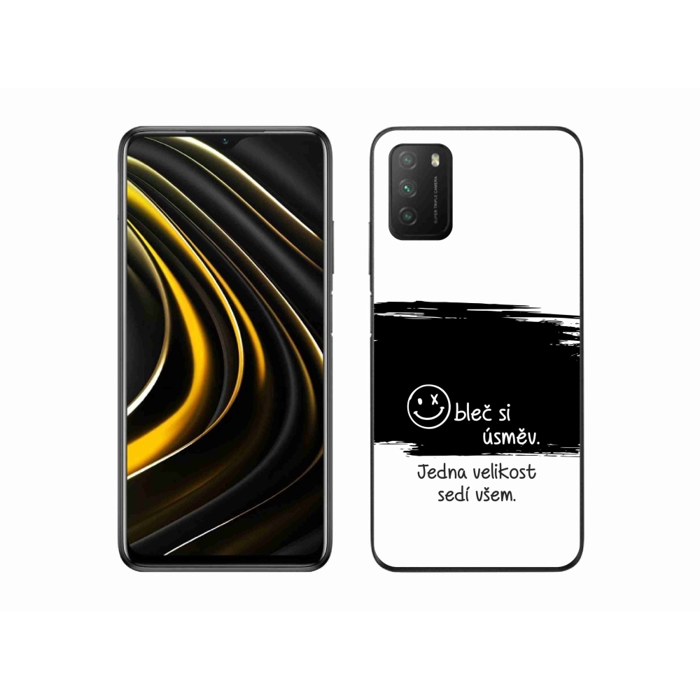 Gélový kryt mmCase na Xiaomi Poco M3 - vtipný text 8 čiernobiele pozadie