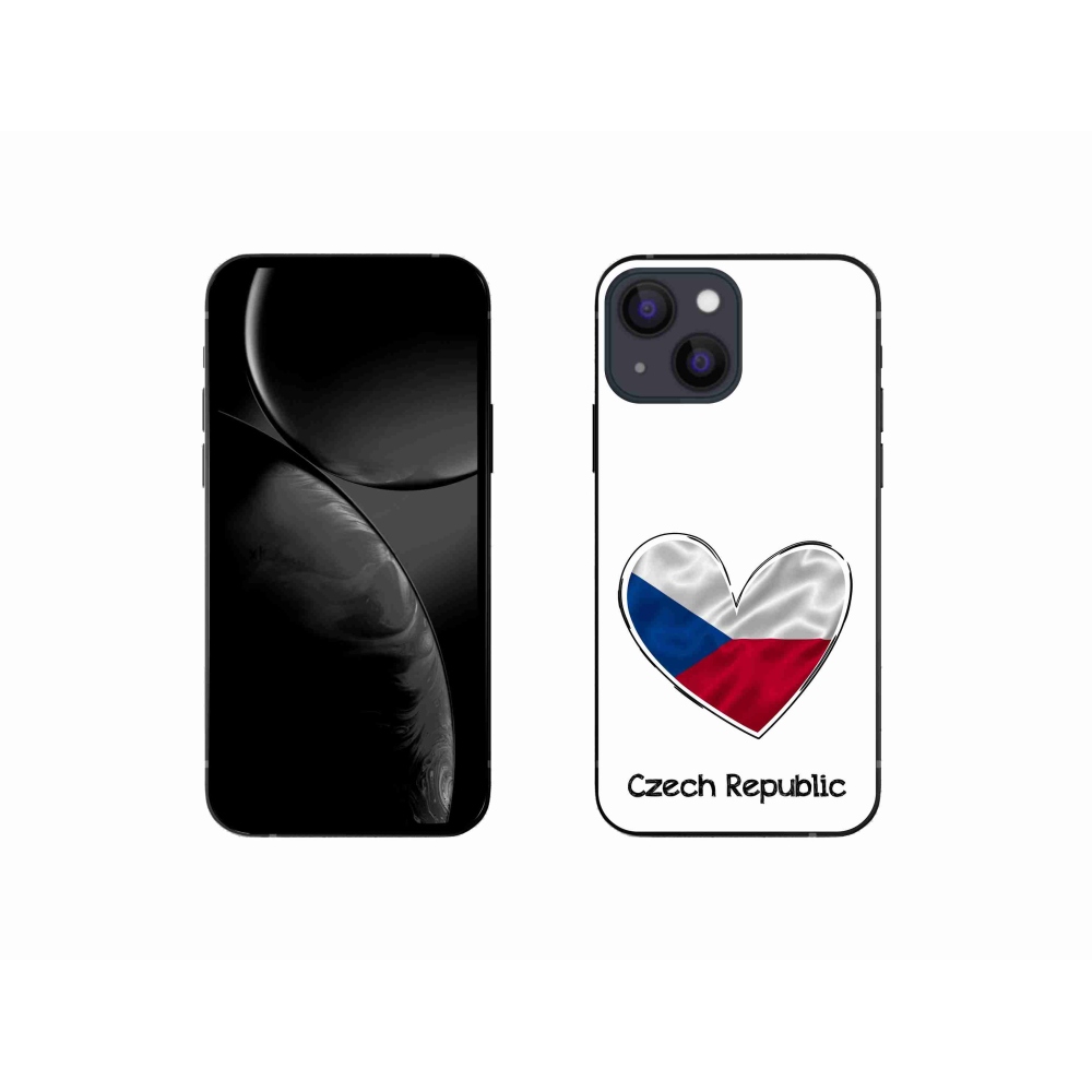 Gélový kryt mmCase na iPhone 13 mini 5.4 - vlajka srdca biele pozadie