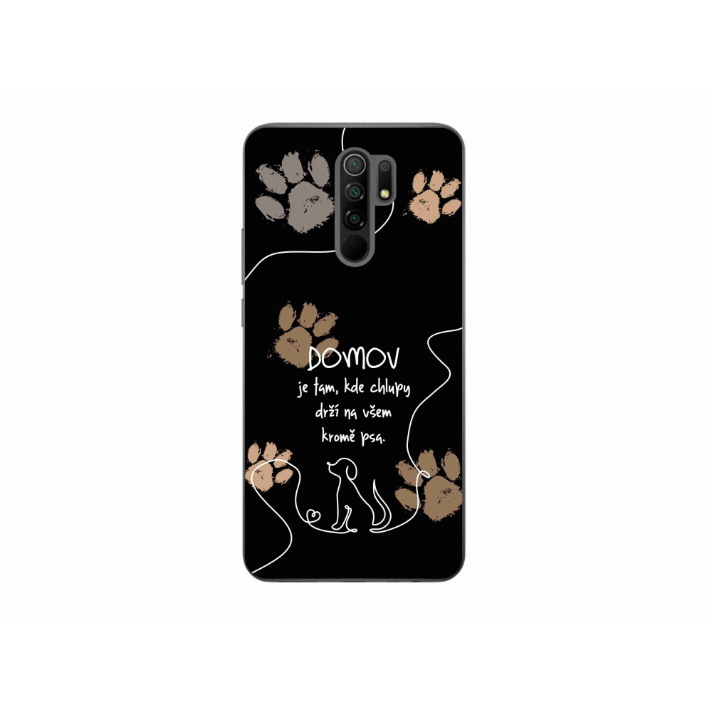 Gélový kryt mmCase na Xiaomi Redmi 9 - psí motív čierne pozadie