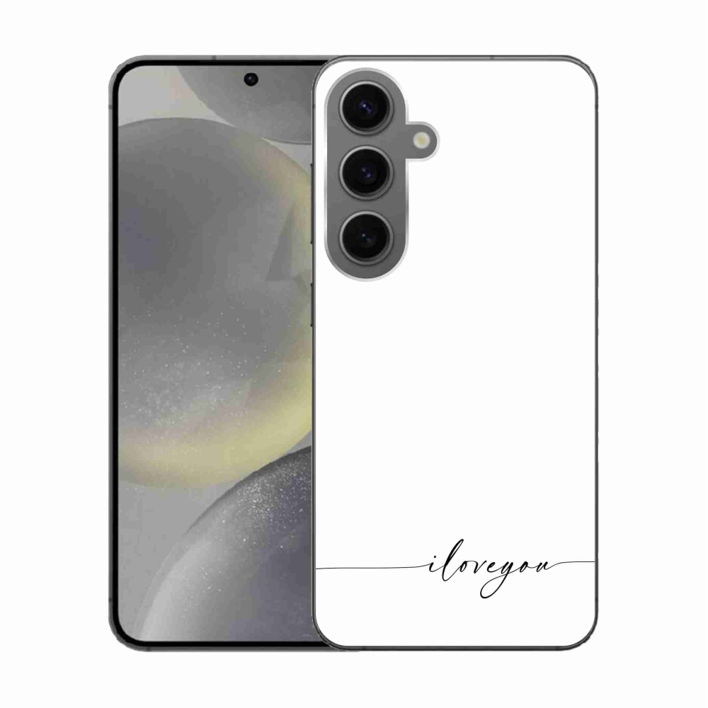 Gélový kryt mmCase na Samsung Galaxy S24 - I love you biele pozadie