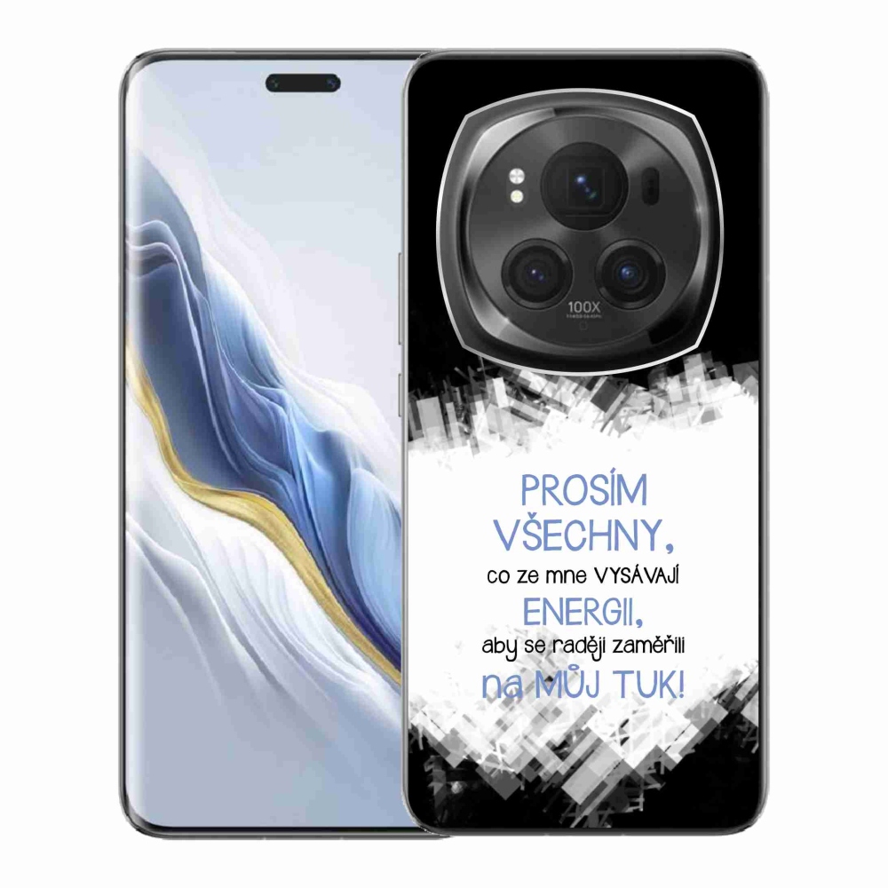 Gélový kryt mmCase na Honor Magic 6 Pro 5G - vtipný text 1 modrý