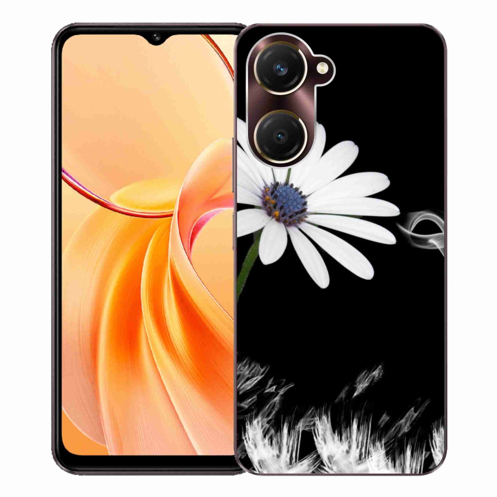 Gélový kryt mmCase na Vivo Y28s 5G - biela kvetina