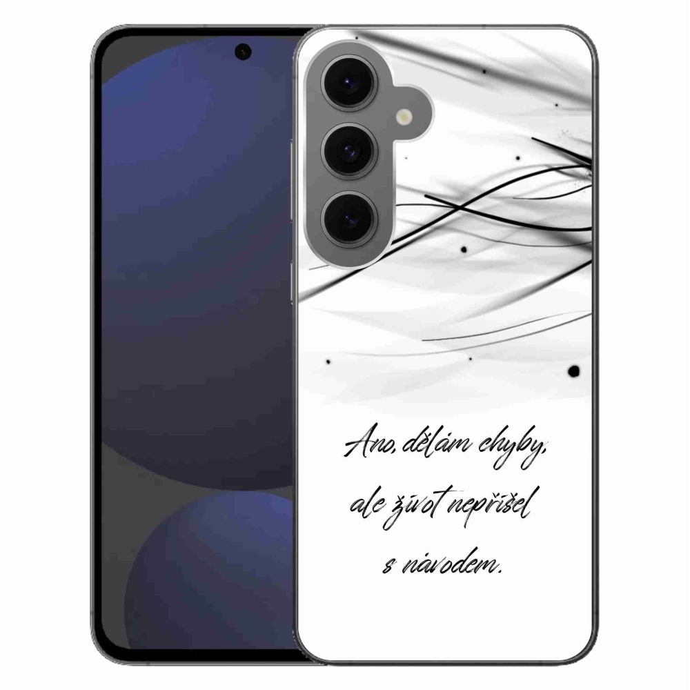 Gélový kryt mmCase na Samsung Galaxy S24 FE - citát biele pozadie