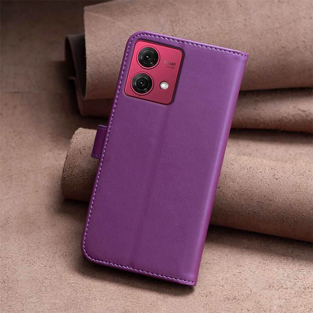 BNF knižkové púzdro na Motorola Moto G84 5G - tmavofialové