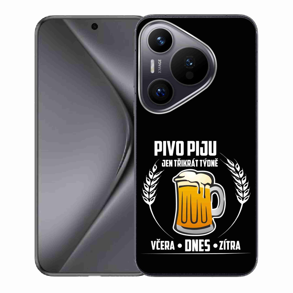 Gélový kryt mmCase na Huawei Pura 70 - pivný motív čierne pozadie