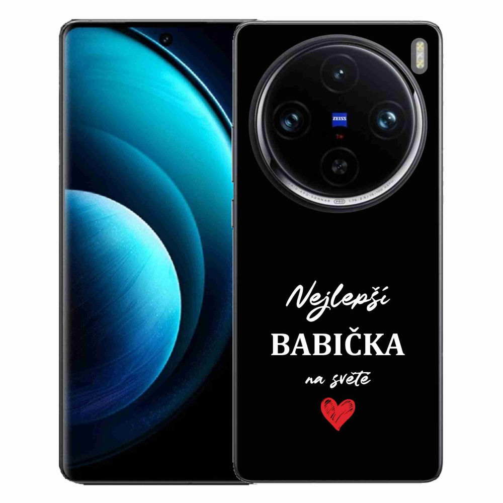 Gélový kryt mmCase na Vivo X100 Pro 5G - najlepšia babička 1 čierne pozadie