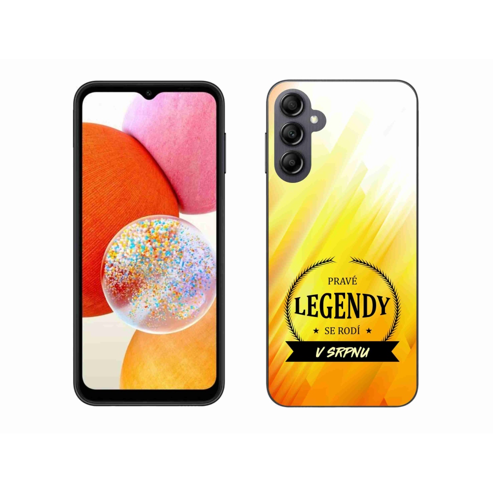 Gélový kryt mmCase na Samsung Galaxy A14 4G/5G - legendy v auguste žlté pozadie