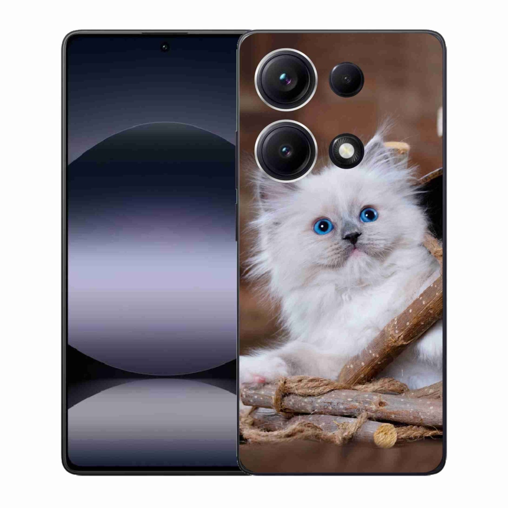 Gélový kryt mmCase na Xiaomi Redmi Note 14S - biele mačiatko