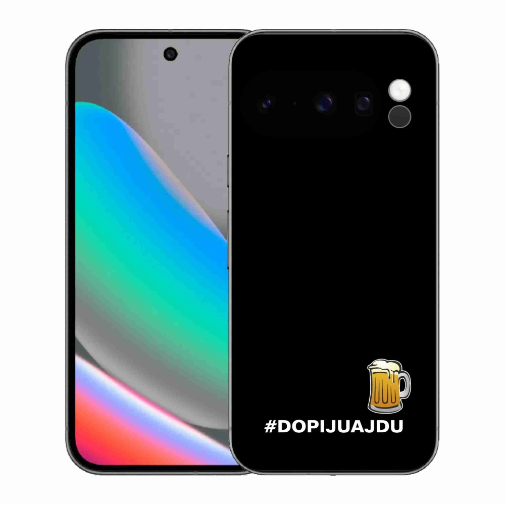 Gélový kryt mmCase na Google Pixel 10 Pro - pivný motív 1 čierne pozadie