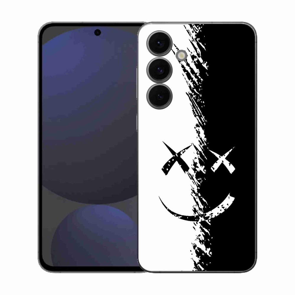 Gélový kryt mmCase na Samsung Galaxy S25 FE - čiernobiely smajlík