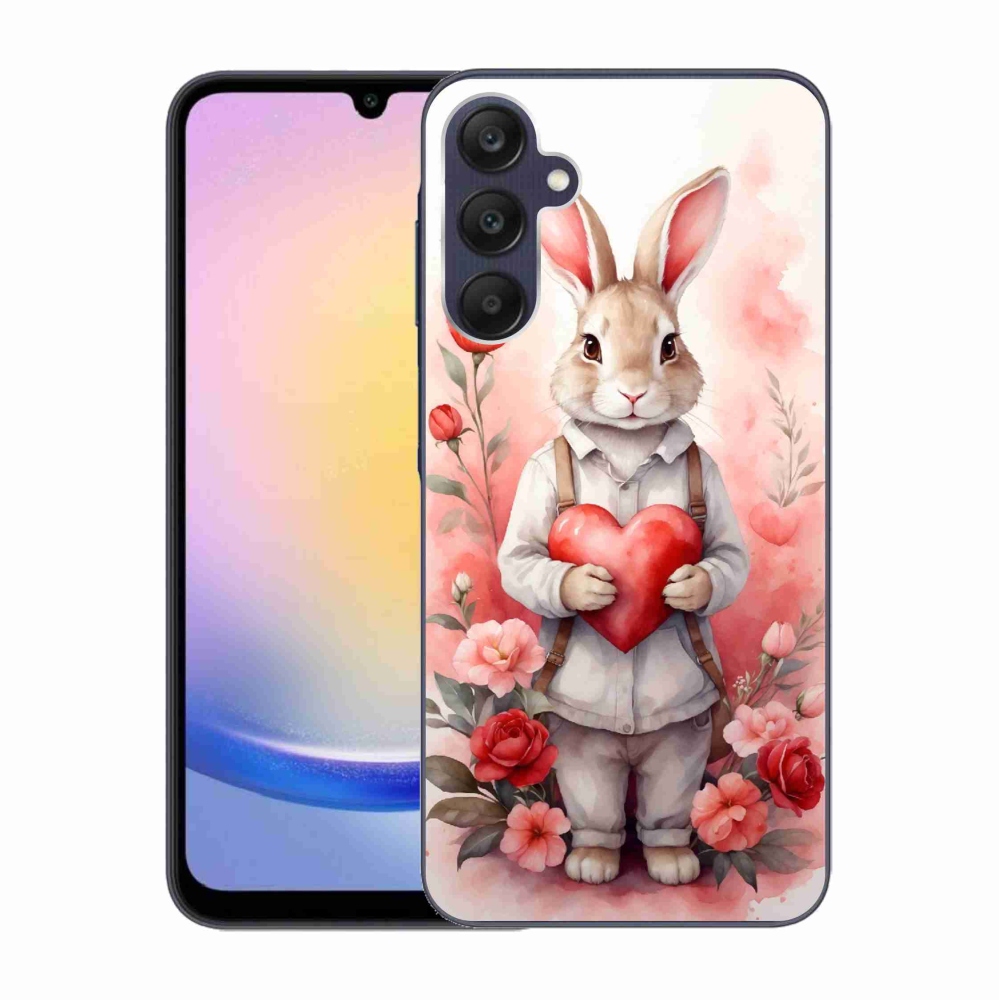 Gélový kryt mmCase na Samsung Galaxy A25 5G - zajac so srdiečkom