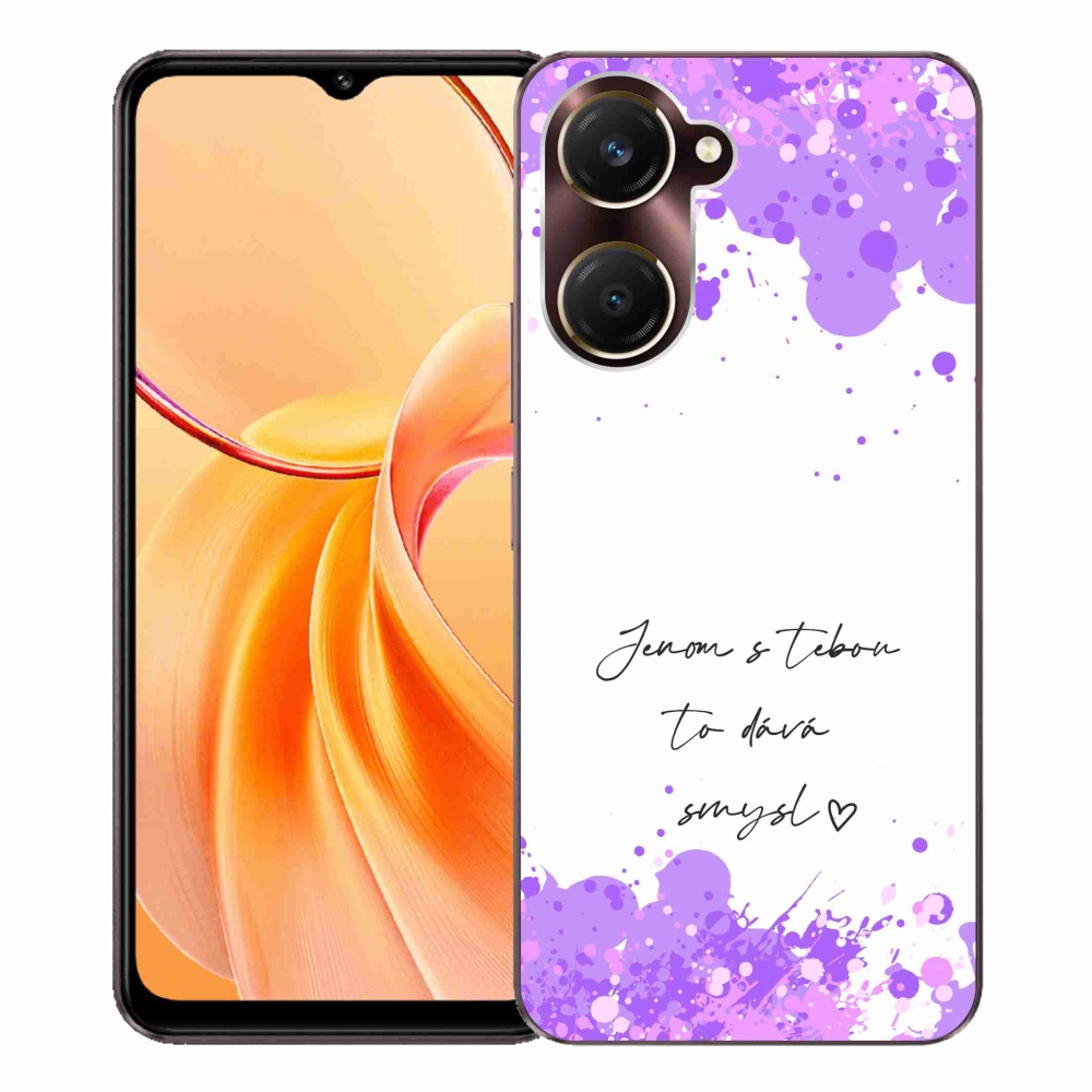 Gélový kryt mmCase na Vivo Y28s 5G - zamilovaný text biele pozadie