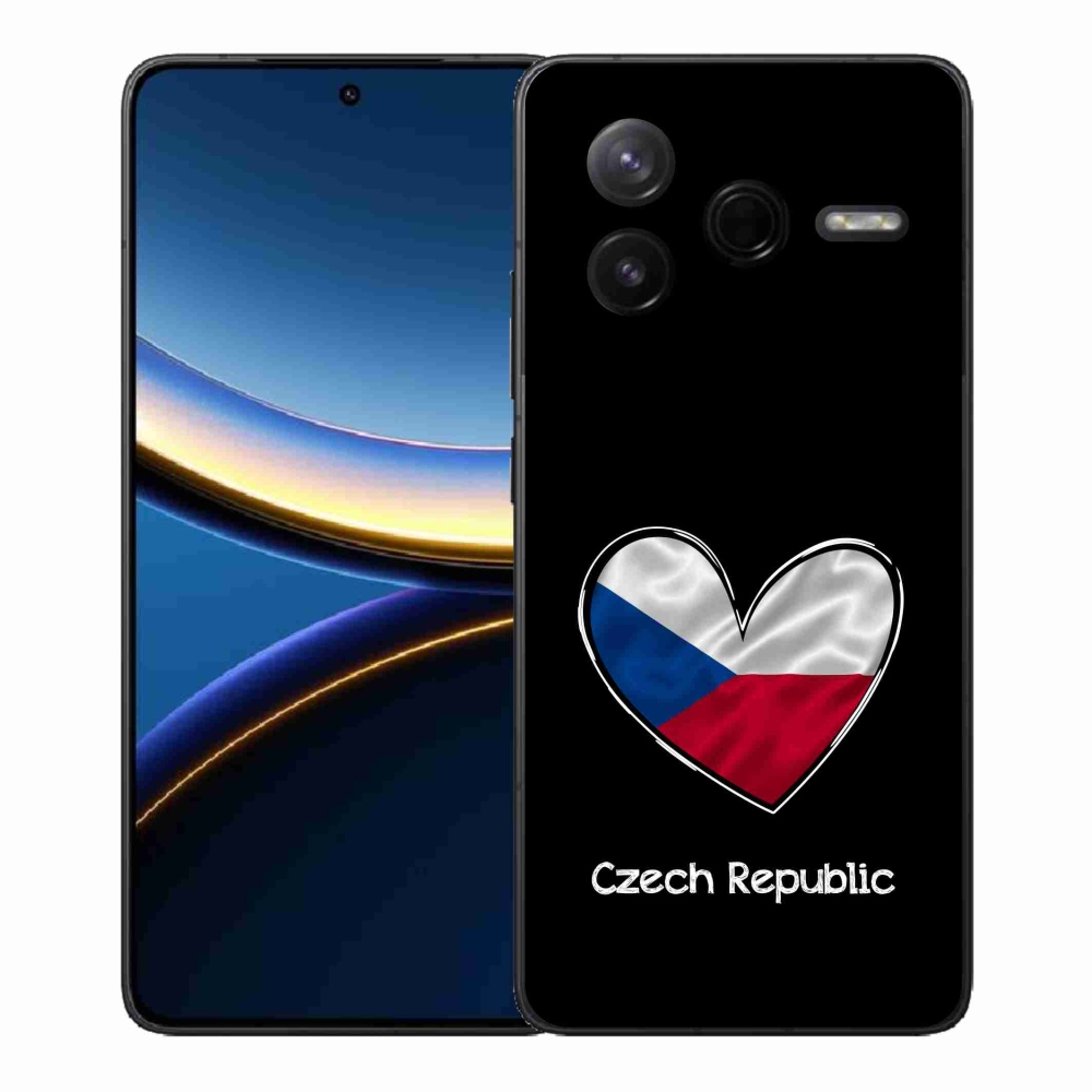 Gélový kryt mmCase na Xiaomi Poco F7 Pro - vlajka srdca čierne pozadie