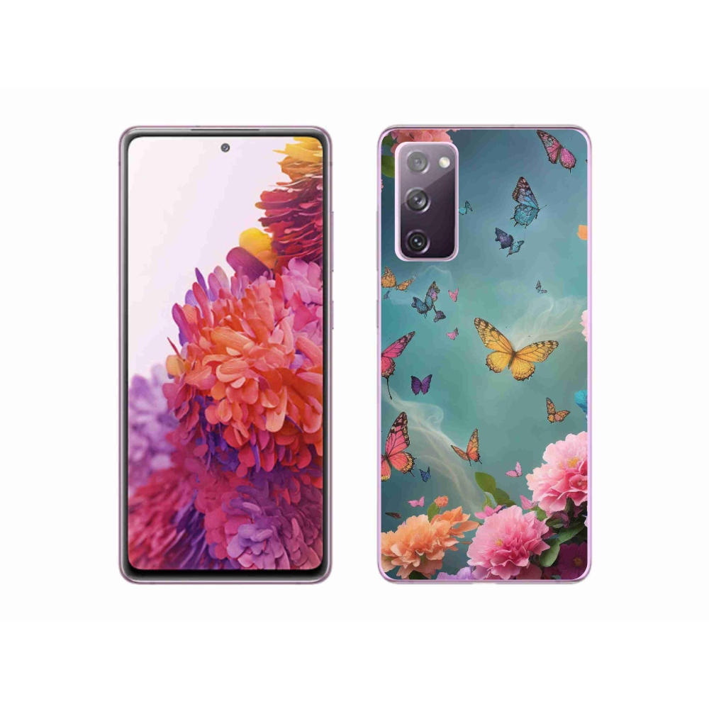 Gélový kryt mmCase na Samsung Galaxy S20 FE - farebné kvety a motýle