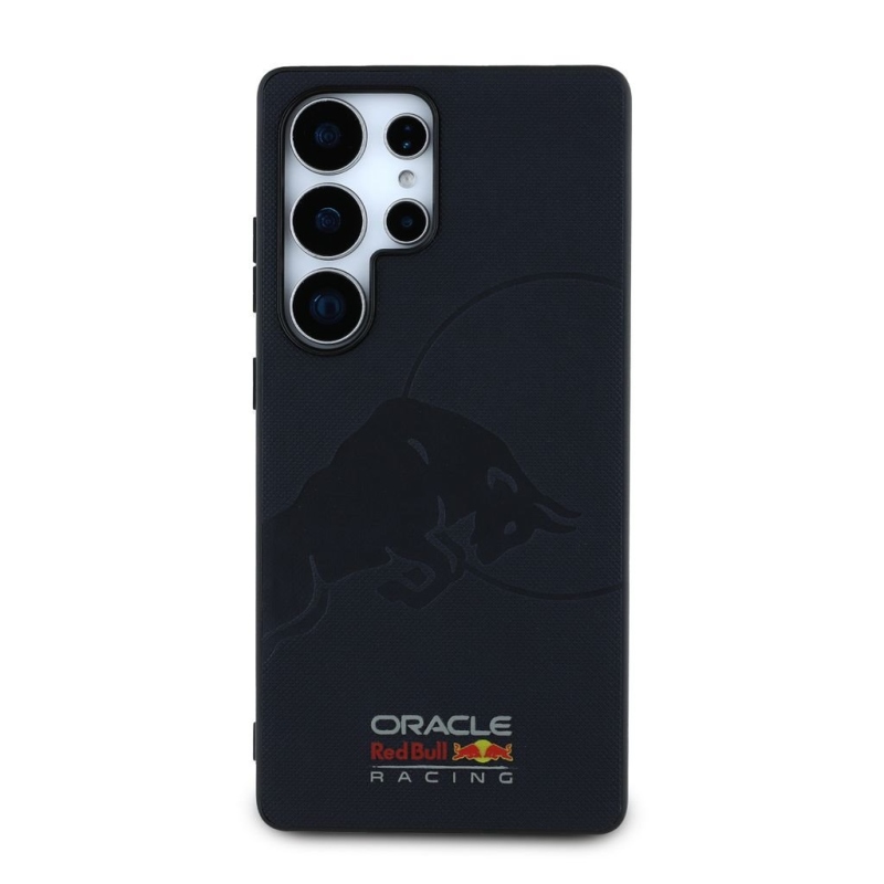 Red Bull Leather Meshed Debossed Logo MagSafe Zadný Kryt pre Samsung Galaxy S25 Ultra Navy