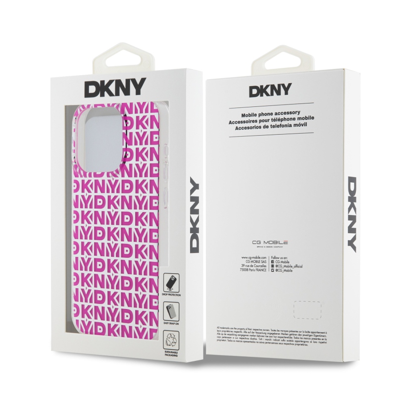 DKNY PC/TPU Repeat Pattern Zadný Kryt pre iPhone 15 Pro Max Pink