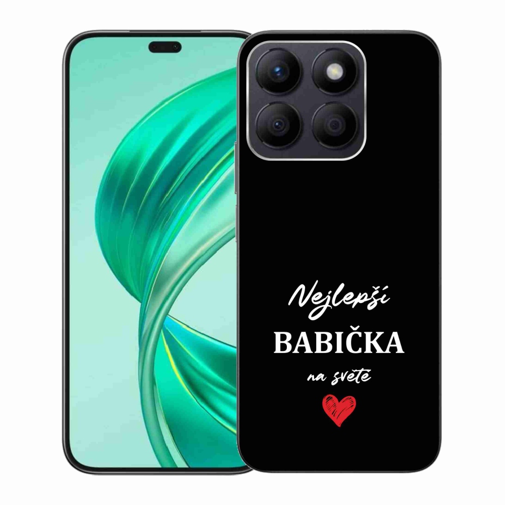 Gélový kryt mmCase na Honor X8b - najlepšia babička 1 čierne pozadie