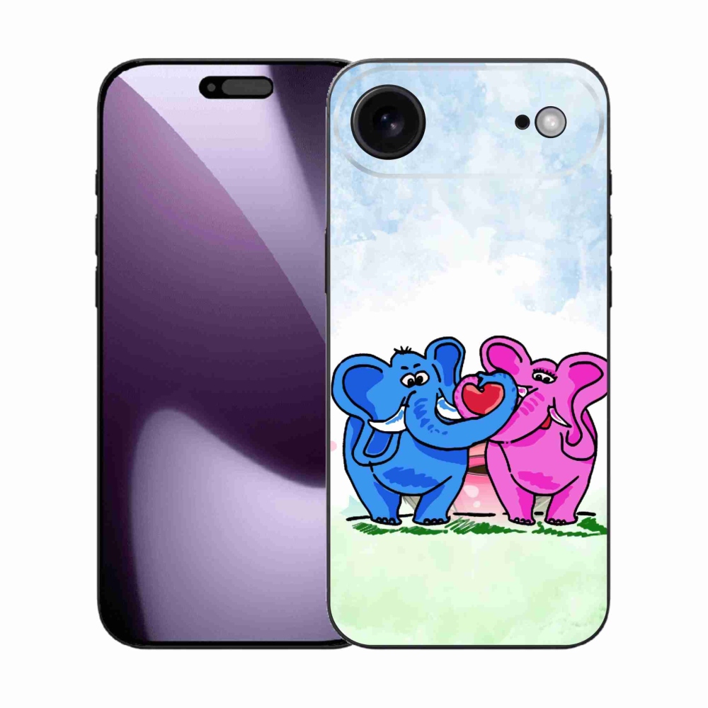 Gélový kryt mmCase na iPhone 17 Air - zamilovaní slony
