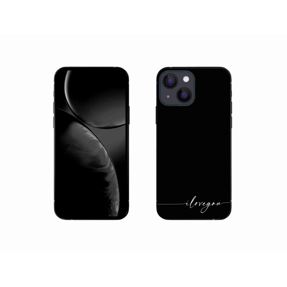 Gélový kryt mmCase na iPhone 13 mini 5.4 - I love you čierne pozadie