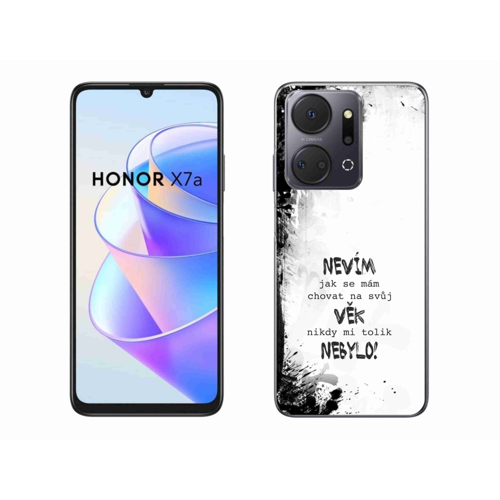 Gélový kryt mmCase na Honor X7a - vtipný text 14 biele pozadie