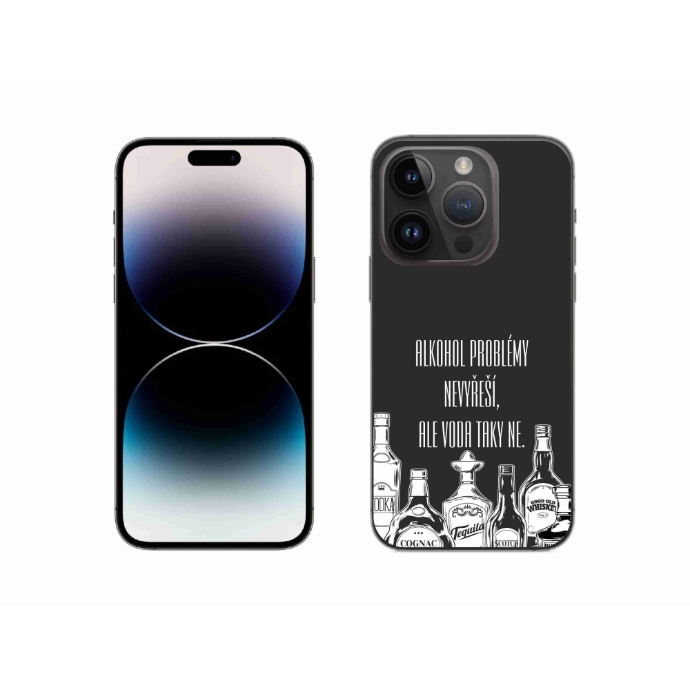 Gélový kryt mmCase na iPhone 14 Pro 6.1 - vtipný text čierne pozadie