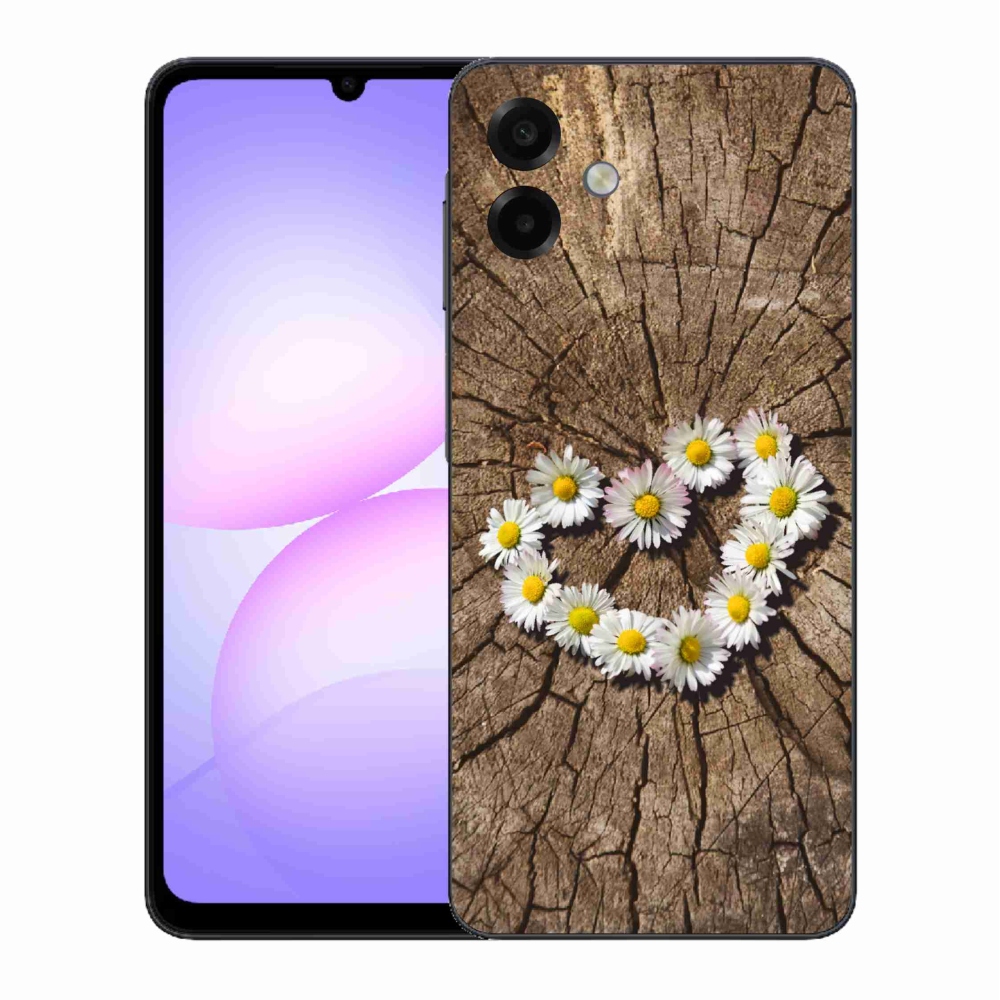 Gélový kryt mmCase na Samsung Galaxy A07 4G - srdce z margaréty