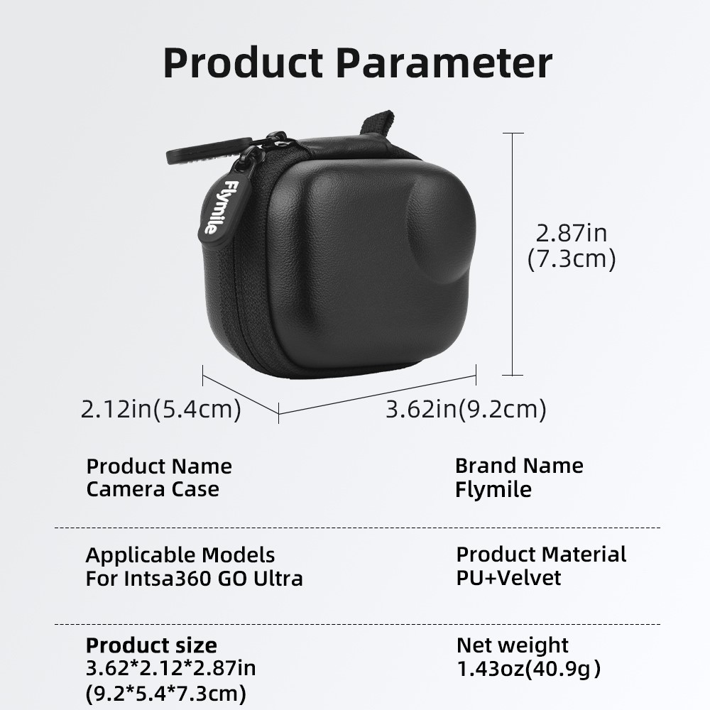 FLYMILE ochranné úložné púzdro pre Insta360 GO Ultra s karabínou