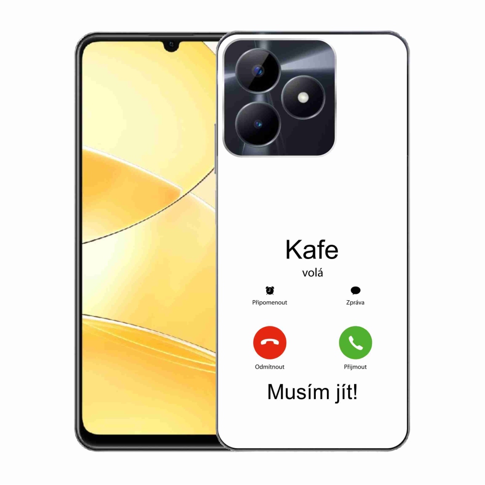 Gélový kryt mmCase na Realme C51/C53 - kafe volá biele pozadie