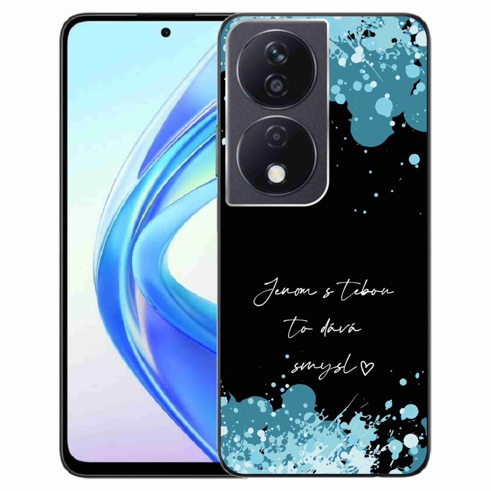 Gélový kryt mmCase na Honor X7b/Honor 90 Smart - zamilovaný text čierne pozadie