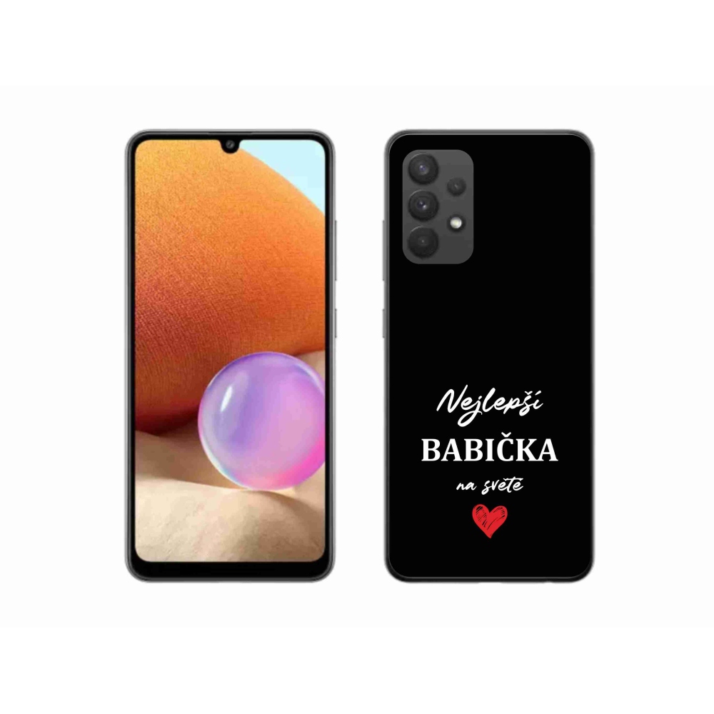 Gélový kryt mmCase na Samsung Galaxy A32 4G - najlepšia babička 1 čierne pozadie