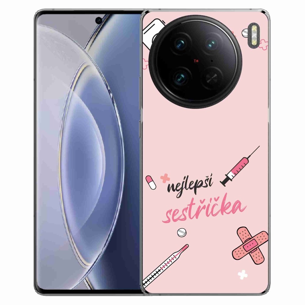 Gélový kryt mmCase na Vivo X90 Pro - najlepšia sestrička ružové pozadie