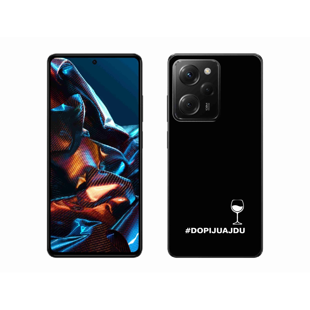 Gélový kryt mmCase na Xiaomi Poco X5 Pro 5G - vínny motív čierne pozadie