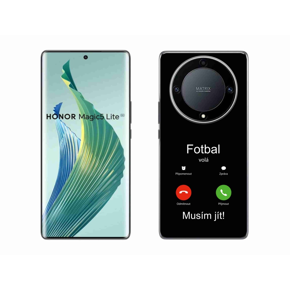 Gélový kryt mmCase na Honor Magic 5 Lite 5G - futbal volá čierne pozadie