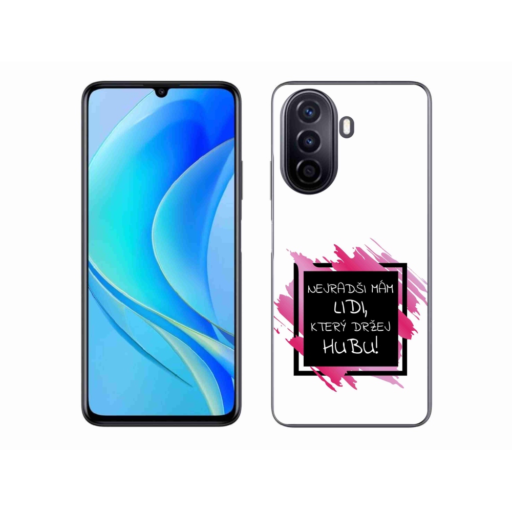 Gélový kryt mmCase na Huawei Nova Y70 - vtipný text 7 čiernobiele pozadie