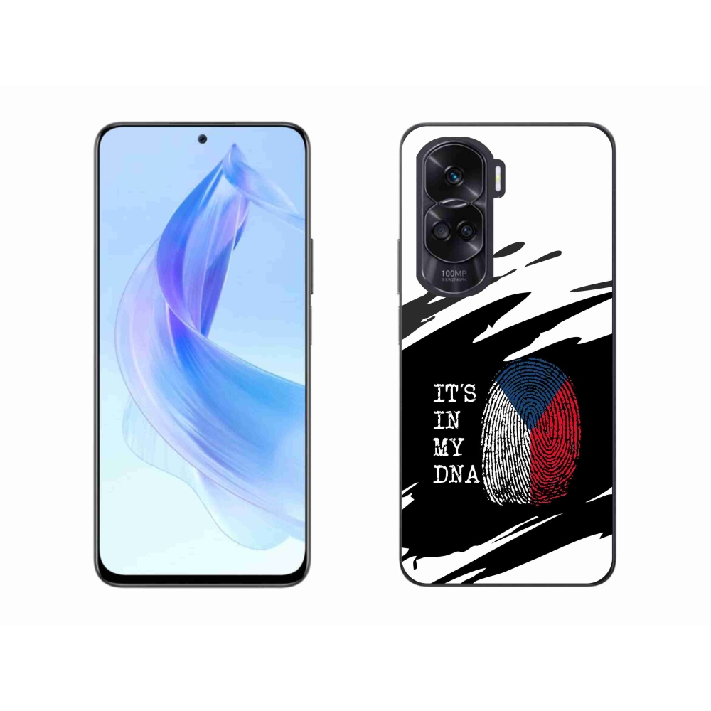 Gélový kryt mmCase na Honor 90 Lite - vlajka odtlačok prsta čiernobiele pozadie