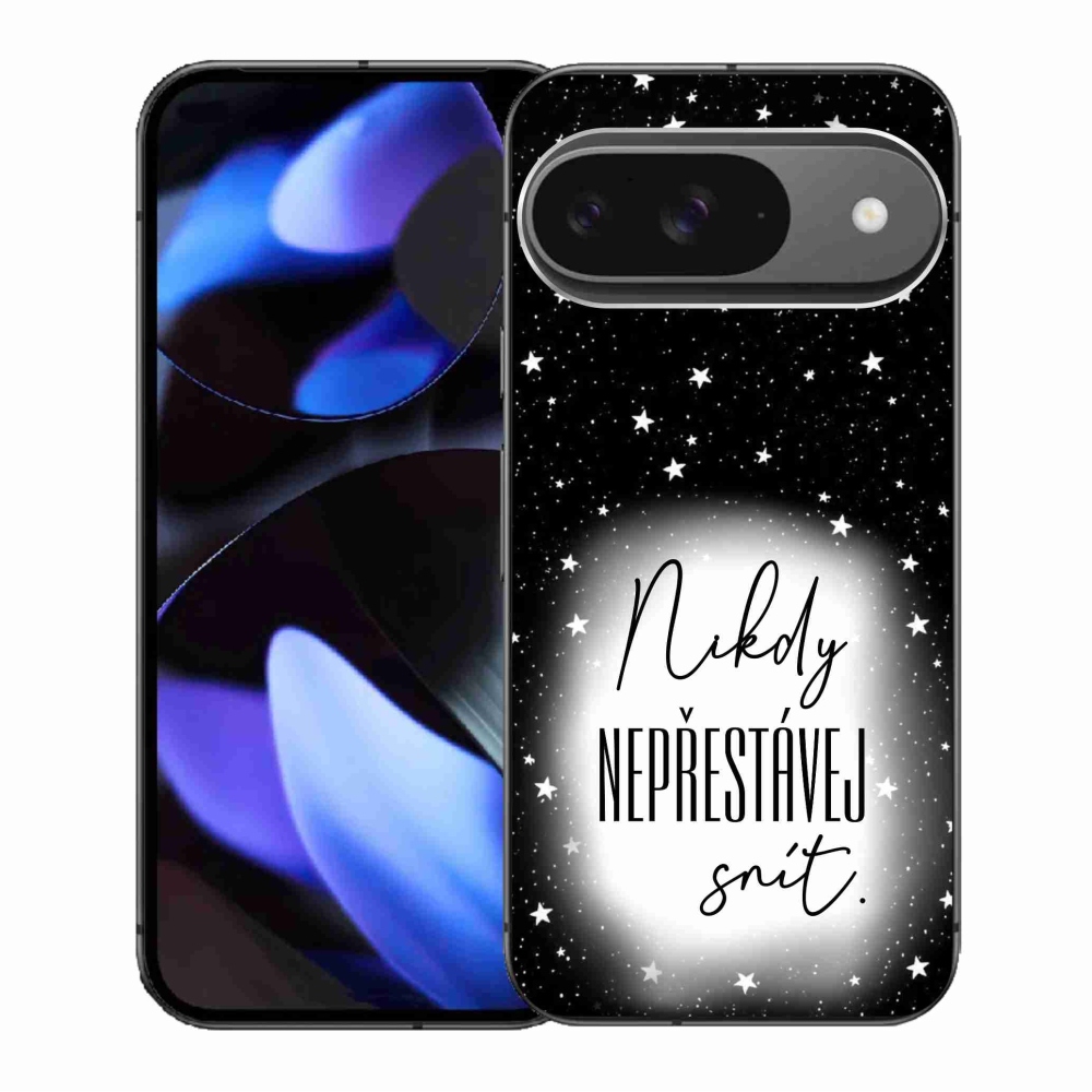 Gélový kryt mmCase na Google Pixel 9/9 Pro - citát 1 bieločierne pozadie
