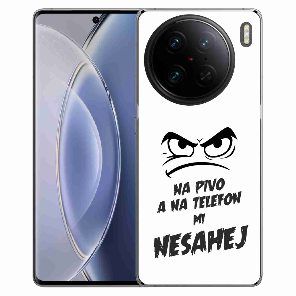 Gélový kryt mmCase na Vivo X90 Pro - pivný motív 2 biele pozadie