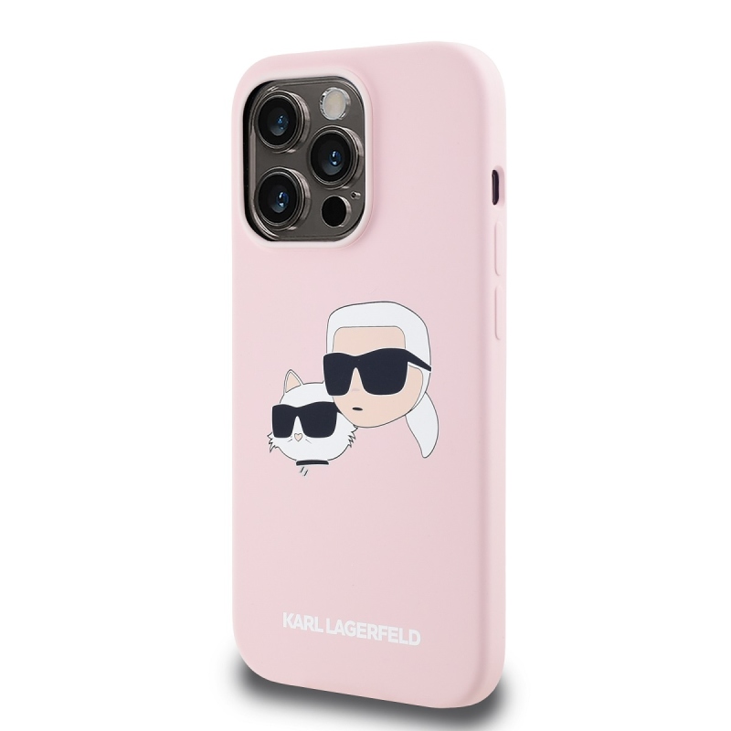 Karl Lagerfeld Liquid Silicone Double Heads Magsafe Zadný Kryt pre iPhone 14 Pro Max Pink