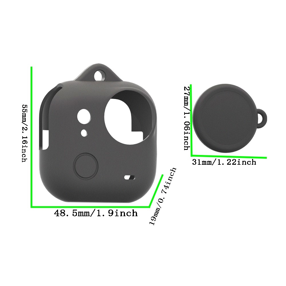 Silikonový ochranný obal s krytkou objektívu pre Insta360 GO Ultra – čierny