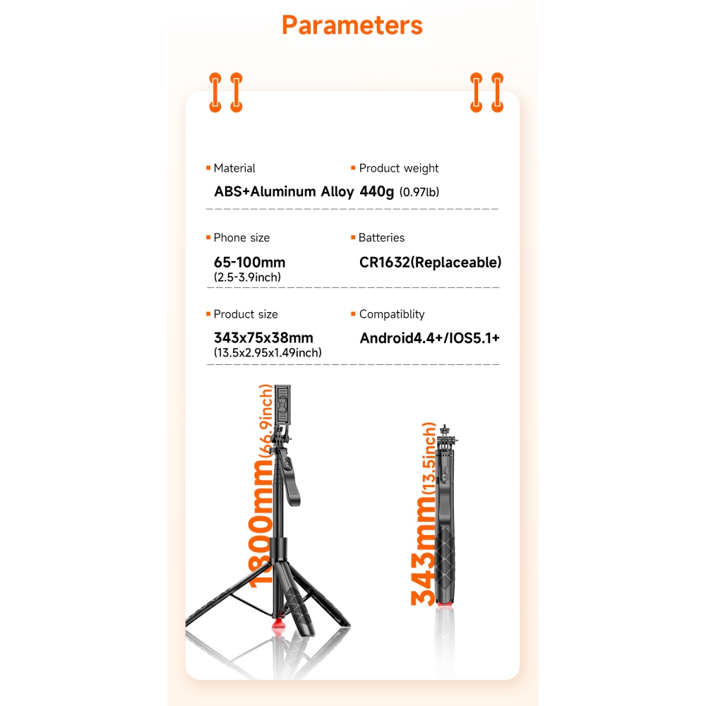 Teleskopická selfie tyč L16-TT so statívom 1,8 m s diaľkovým ovládaním