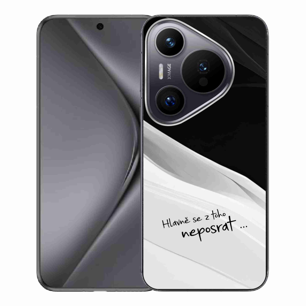 Gélový kryt mmCase na Huawei Pura 70 Pro - vtipný text 13 bieločierne pozadie