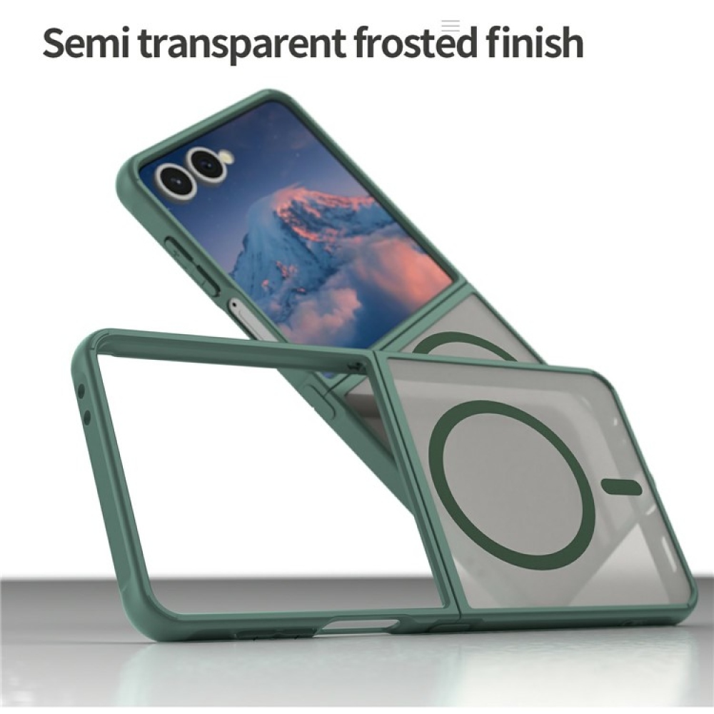 Case matný gélový obal s MagSafe na Samsung Galaxy Z Flip7 5G - zelený