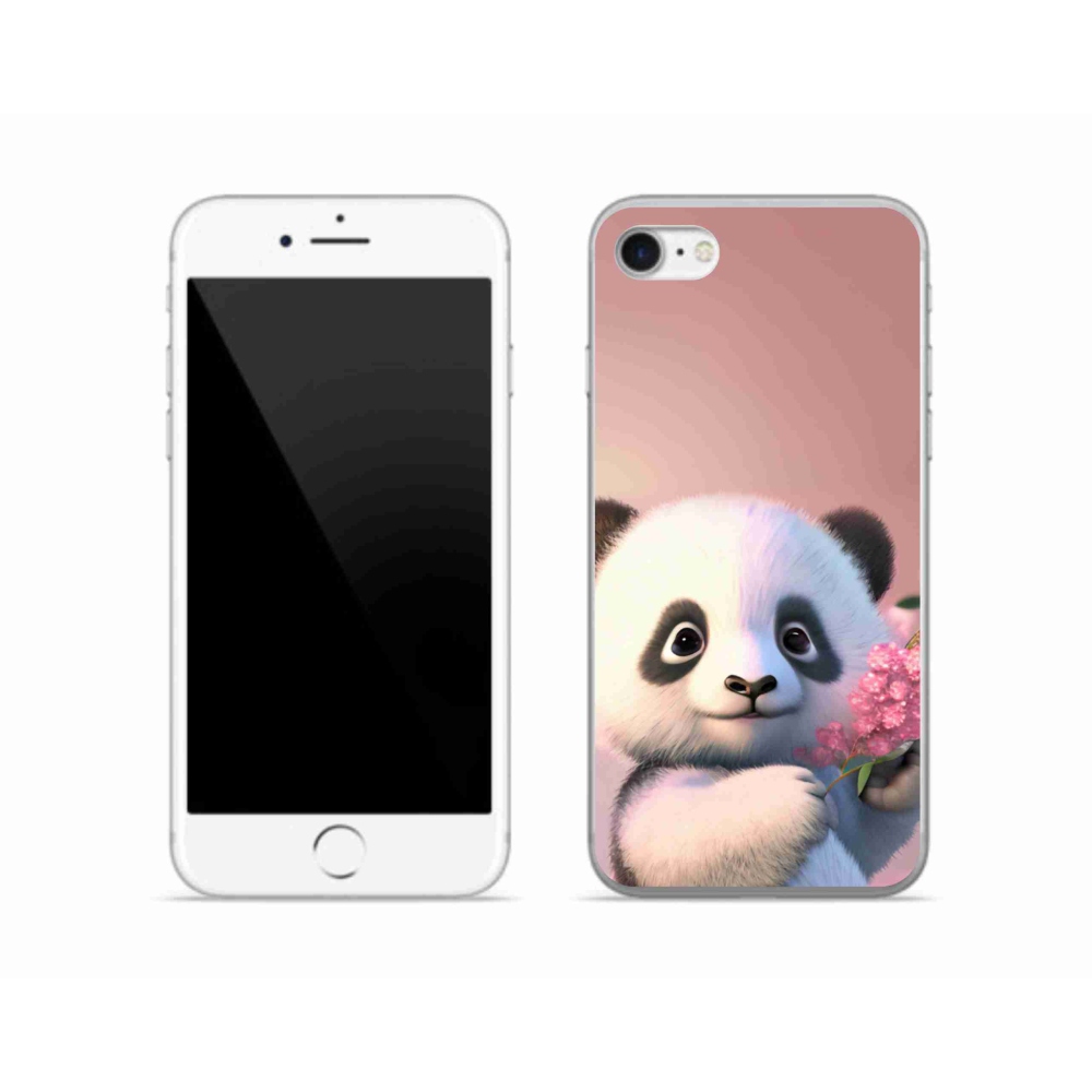 Gélový kryt mmCase na iPhone SE (2022) - roztomilá panda