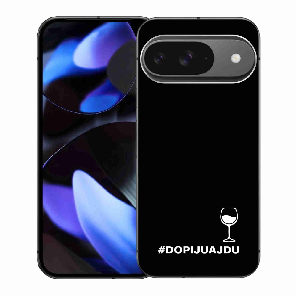 Gélový kryt mmCase na Google Pixel 9/9 Pro - vínny motív čierne pozadie