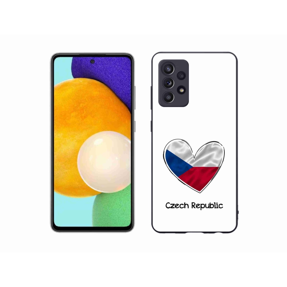 Gélový kryt mmCase na Samsung Galaxy A52/A52 5G - vlajka srdca biele pozadie