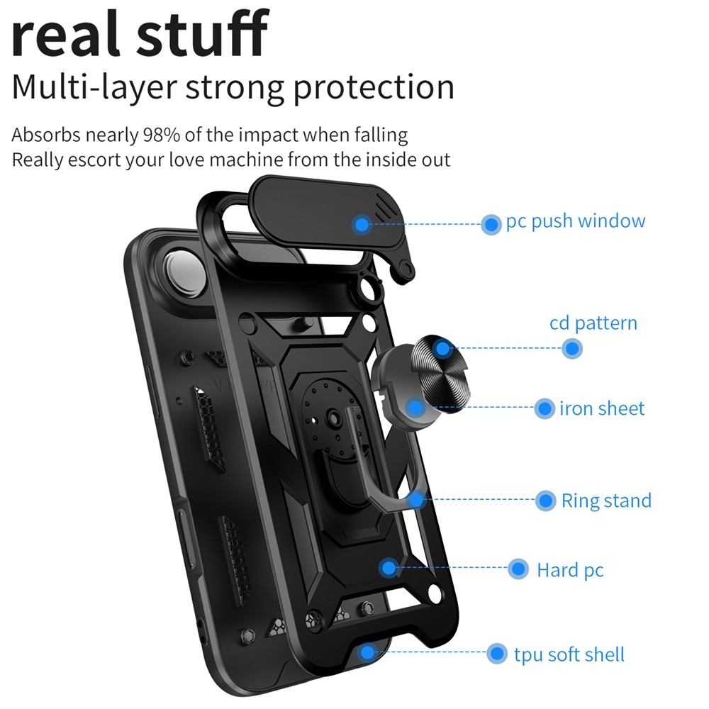 Ring odolný kryt na iPhone 17 Air - čierny